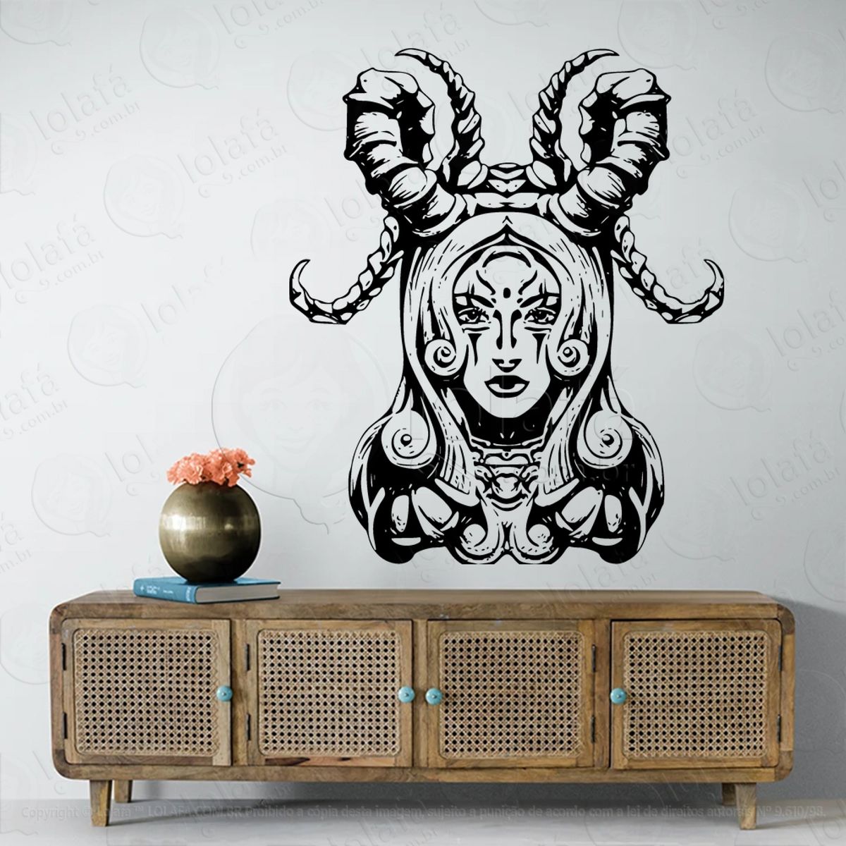 Mulher Ocultista Occult Woman Adesivo de Parede Decorativo para Casa, Sala, Quarto, Vidro e Altar Ocultista Mod:85