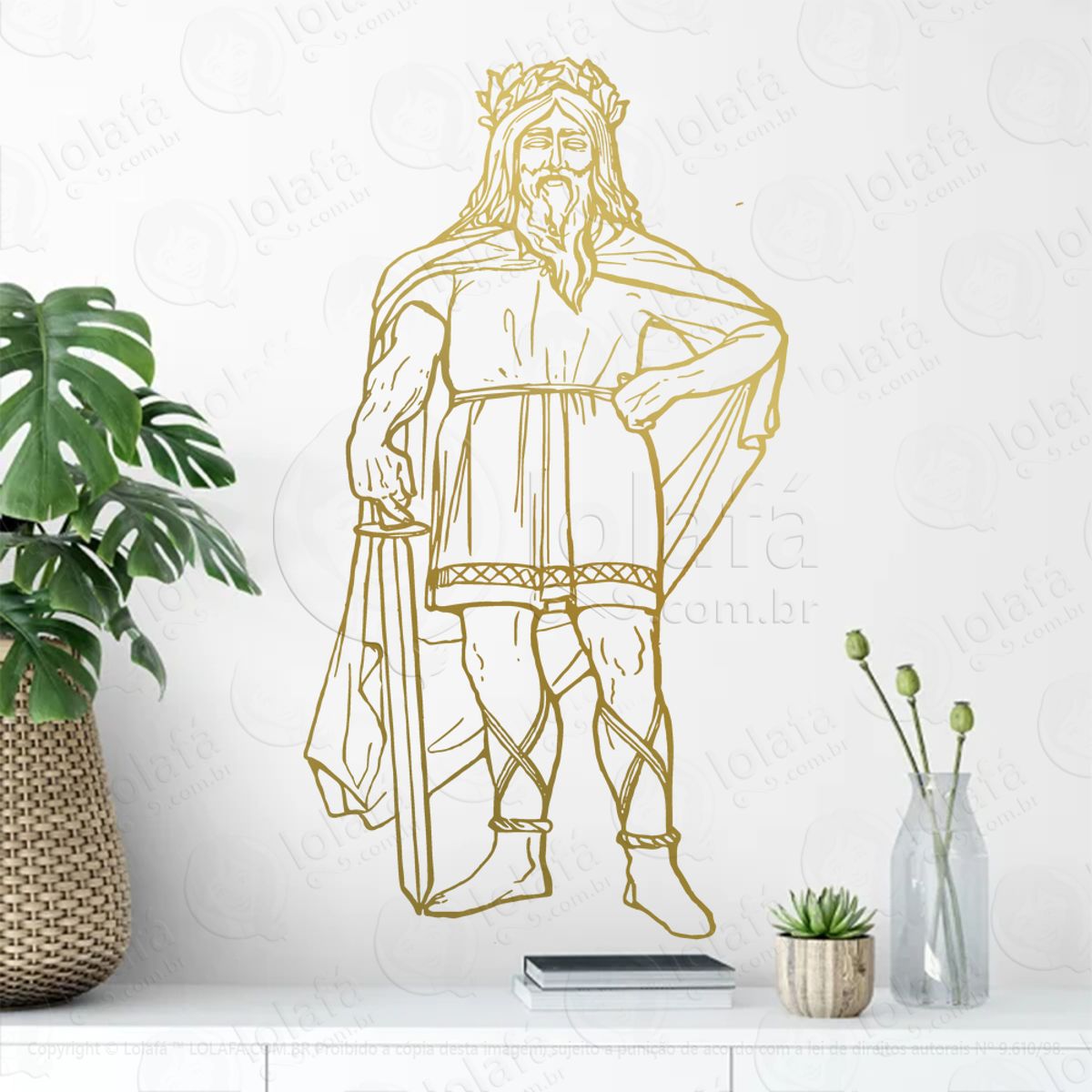 Odin Adesivo de Parede Decorativo para Casa, Sala, Quarto, Vidro e Altar Ocultista Mod:86