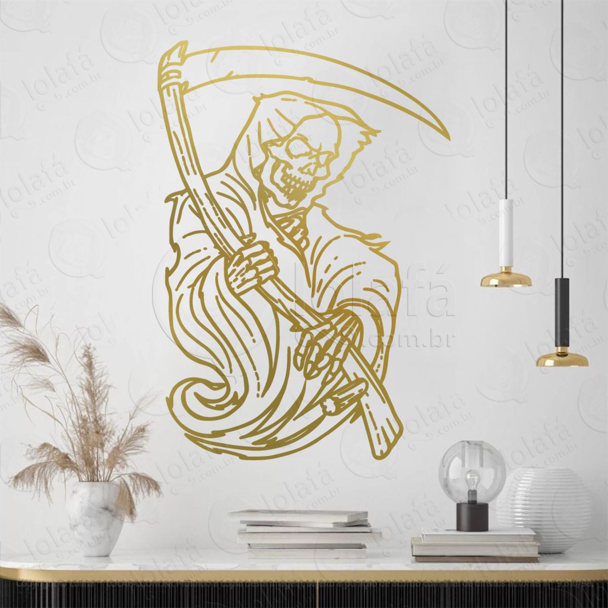 Ceifador Reaper Adesivo de Parede Decorativo para Casa, Sala, Quarto, Vidro e Altar Ocultista Mod:101