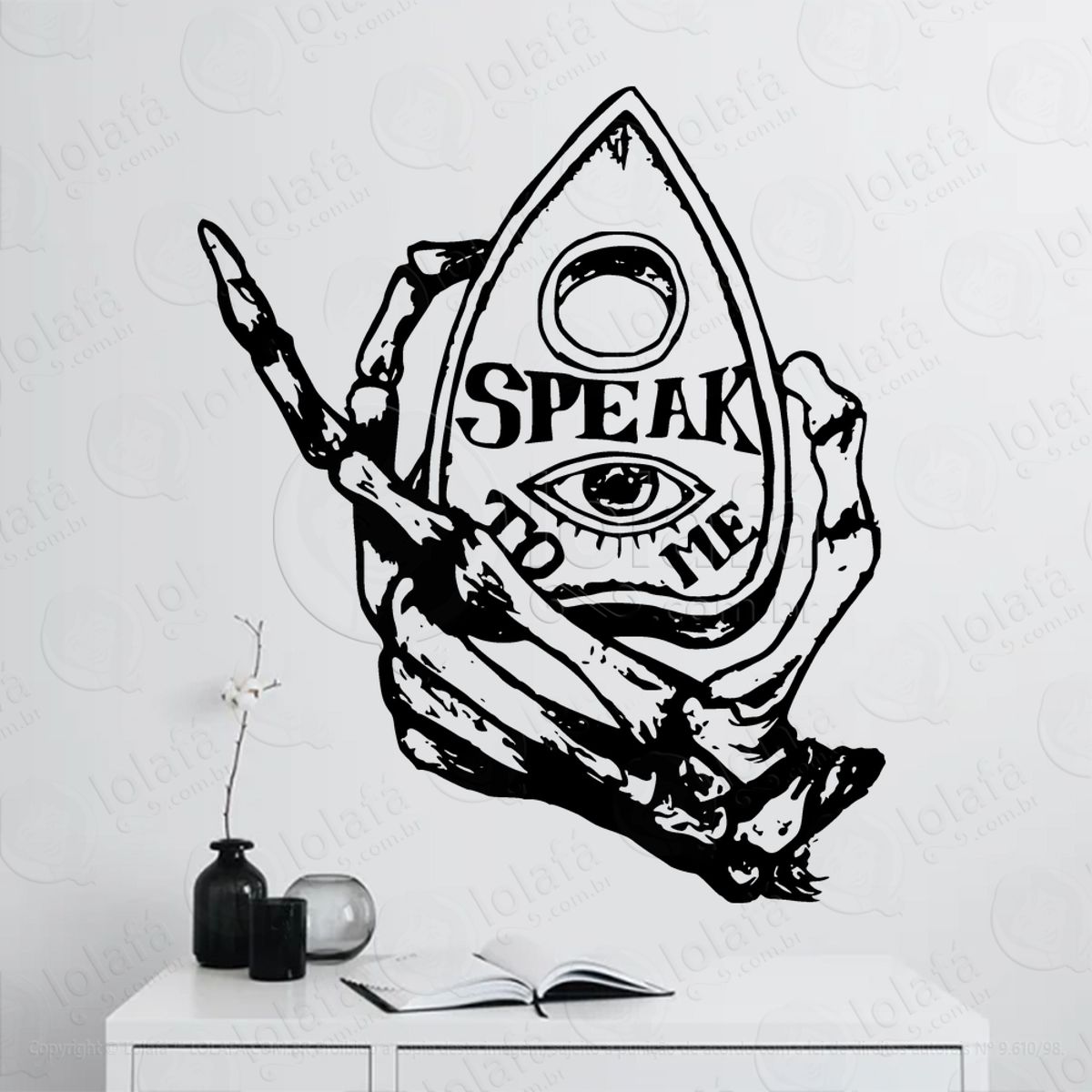 Speak to Me Fale Comigo Adesivo de Parede Decorativo para Casa, Sala, Quarto, Vidro e Altar Ocultista Mod:111
