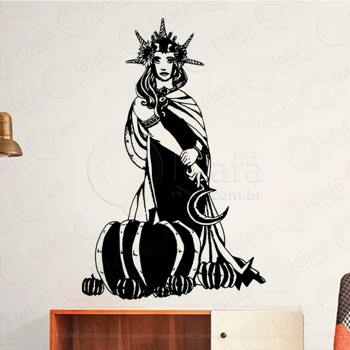 Espírito de Smhain Spirit Adesivo de Parede Decorativo para Casa, Sala, Quarto, Vidro e Altar Ocultista Mod:114