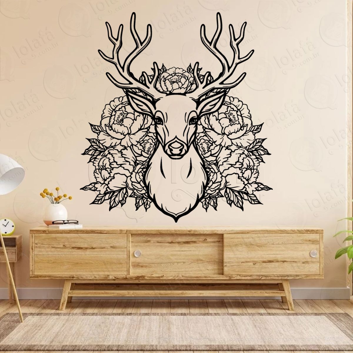 Veado da Naruza Stag Adesivo de Parede Decorativo para Casa, Sala, Quarto, Vidro e Altar Ocultista Mod:115
