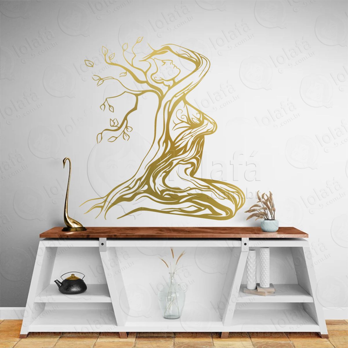 Mulher Árvore Tree Woamn Adesivo de Parede Decorativo para Casa, Sala, Quarto, Vidro e Altar Ocultista Mod:123