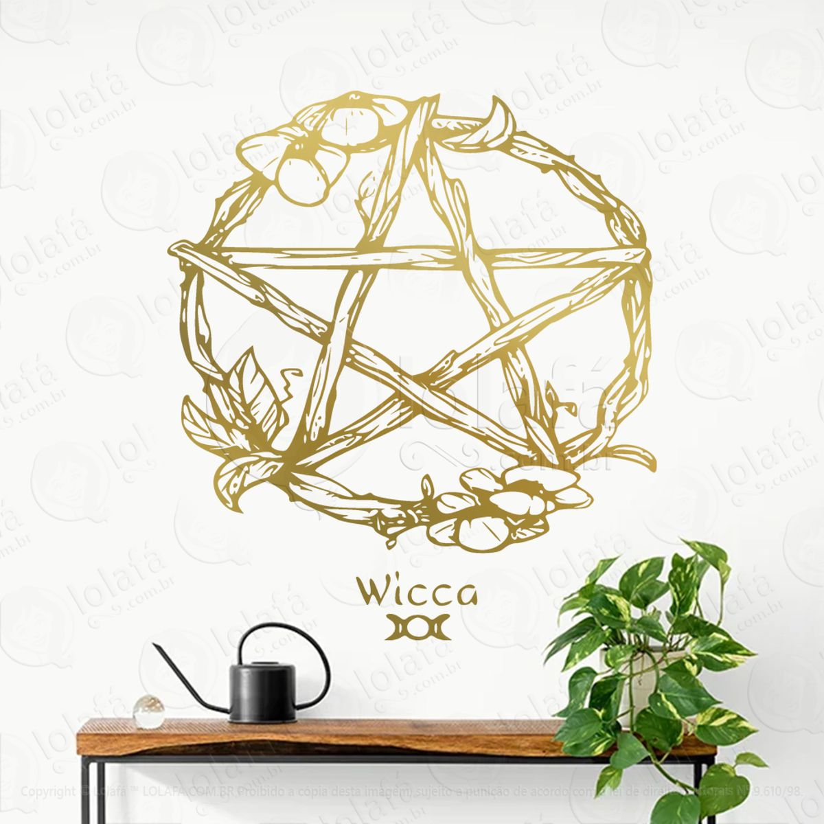 Roda Pentagrama Wicca Wheel Adesivo de Parede Decorativo para Casa, Sala, Quarto, Vidro e Altar Ocultista Mod:134