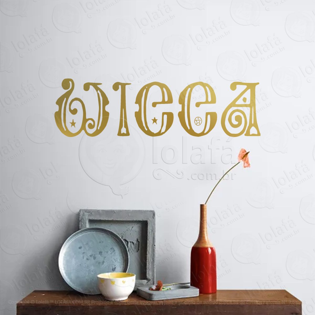 Nome Wicca Adesivo de Parede Decorativo para Casa, Sala, Quarto, Vidro e Altar Ocultista Mod:135