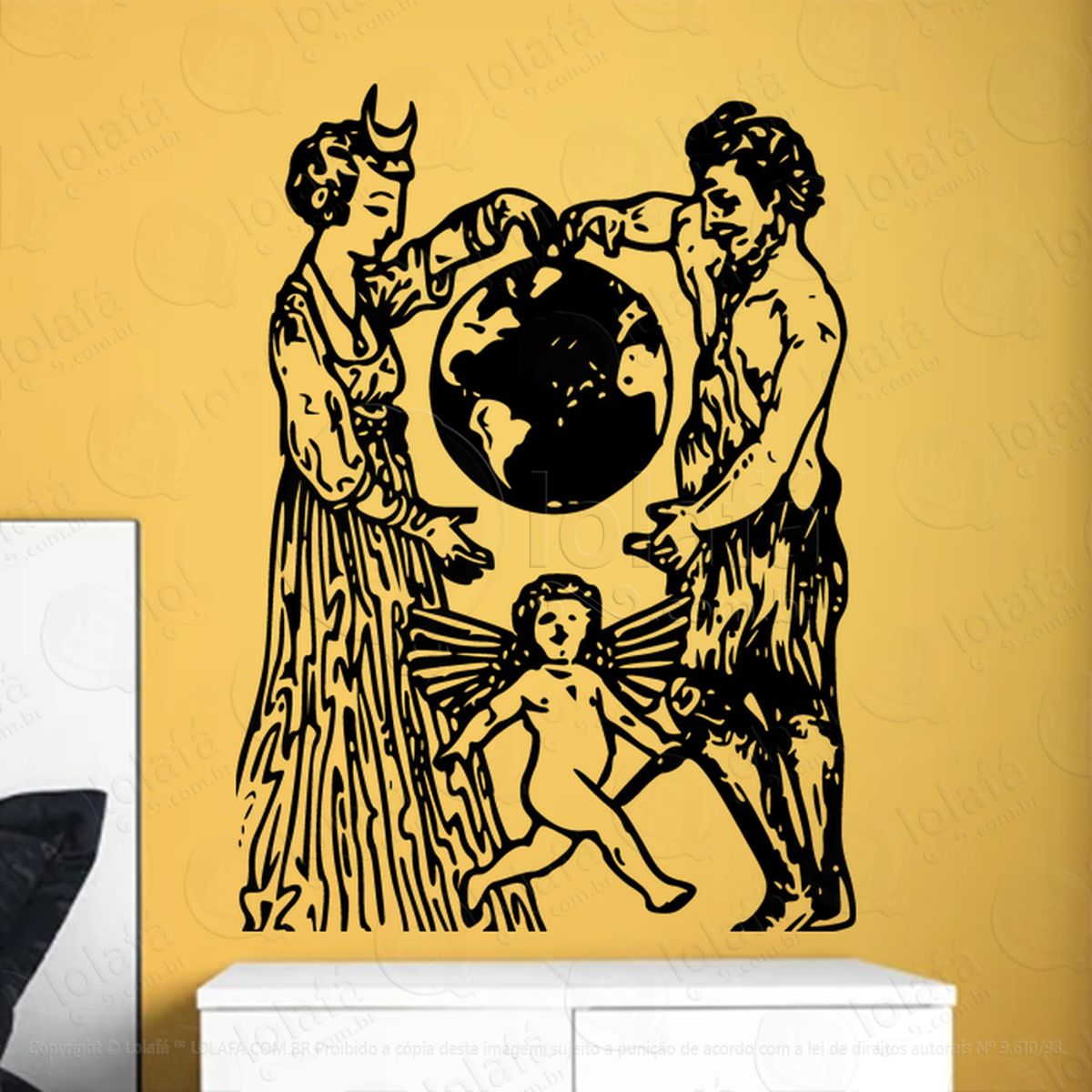 Wiccan Syzygy Adesivo de Parede Decorativo para Casa, Sala, Quarto, Vidro e Altar Ocultista Mod:137