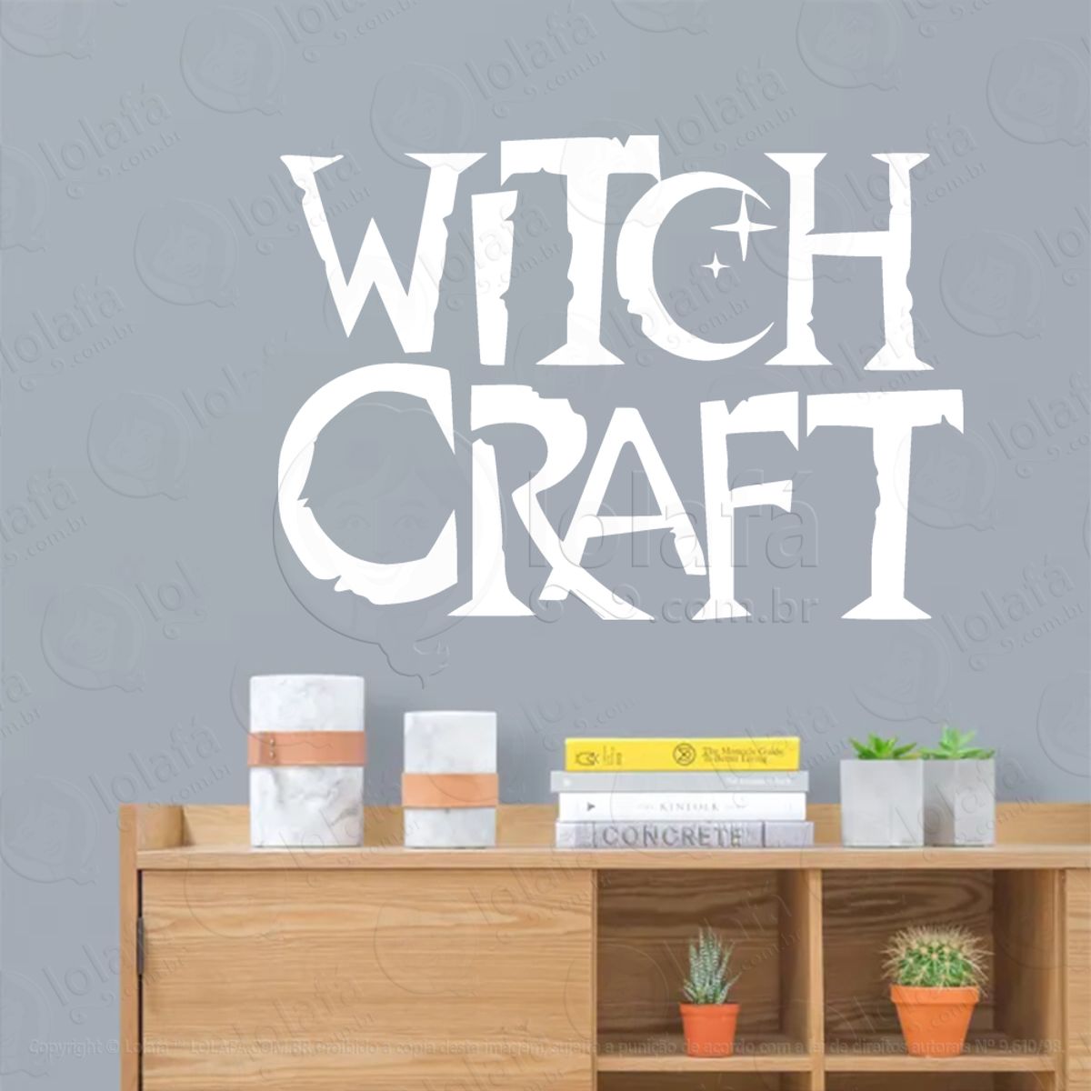 Bruxaria Witch Craft Adesivo de Parede Decorativo para Casa, Sala, Quarto, Vidro e Altar Ocultista Mod:139