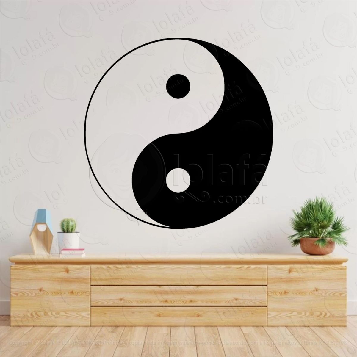 Yin Yang Adesivo de Parede Decorativo para Casa, Sala, Quarto, Vidro e Altar Ocultista Mod:145