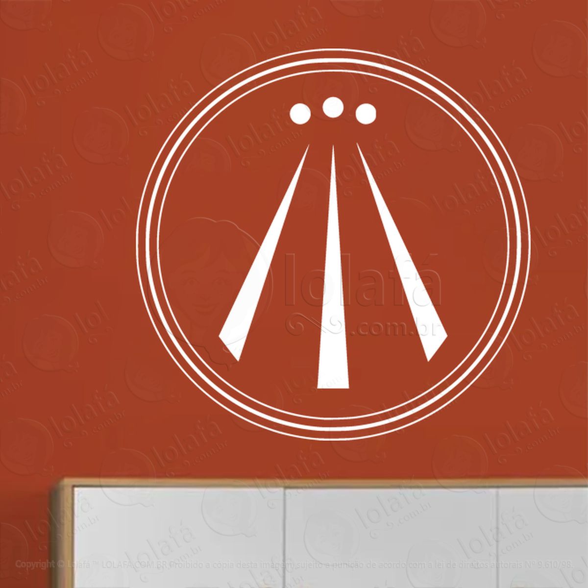 Símbolo do Druida Awen Druid Symbol Adesivo de Parede Decorativo para Casa, Sala, Quarto, Vidro e Altar Ocultista Mod:151