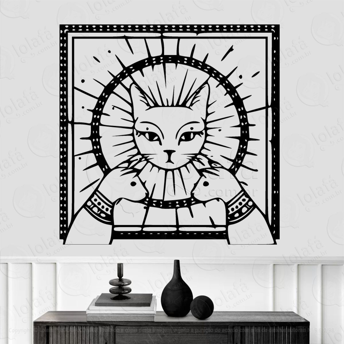 Painel Gatos Cats Adesivo de Parede Decorativo para Casa, Sala, Quarto, Vidro e Altar Ocultista Mod:155