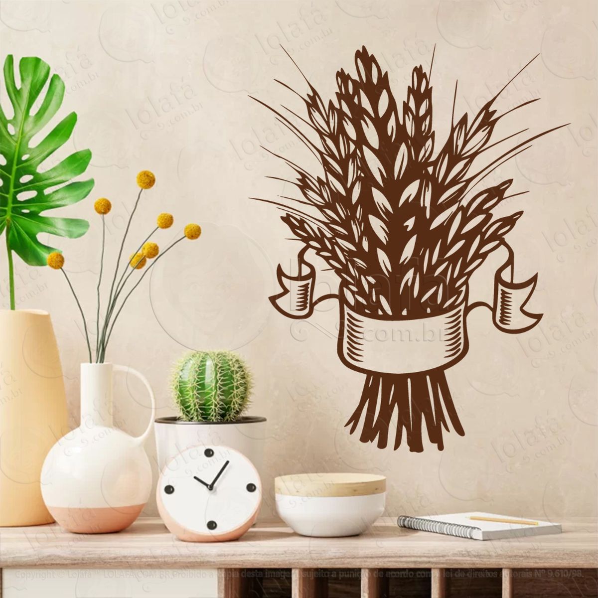 Corn Sheaf Adesivo de Parede Decorativo para Casa, Sala, Quarto, Vidro e Altar Ocultista Mod:160