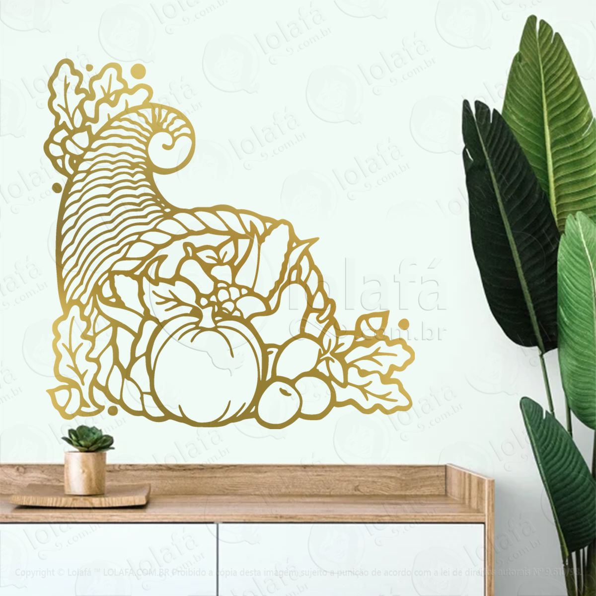 Cornucópia Adesivo de Parede Decorativo para Casa, Sala, Quarto, Vidro e Altar Ocultista Mod:161