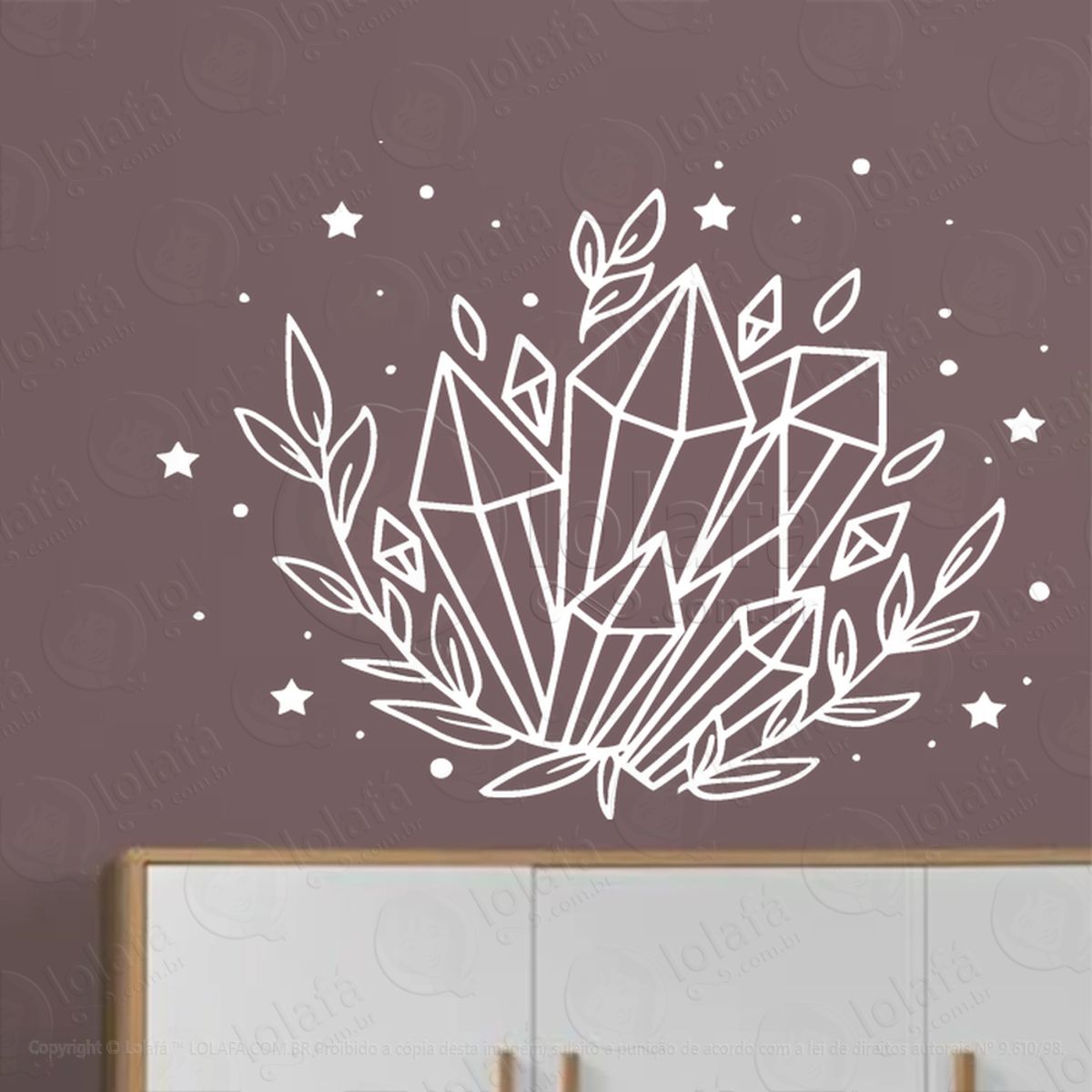 Cristais Adesivo de Parede Decorativo para Casa, Sala, Quarto, Vidro e Altar Ocultista Mod:166
