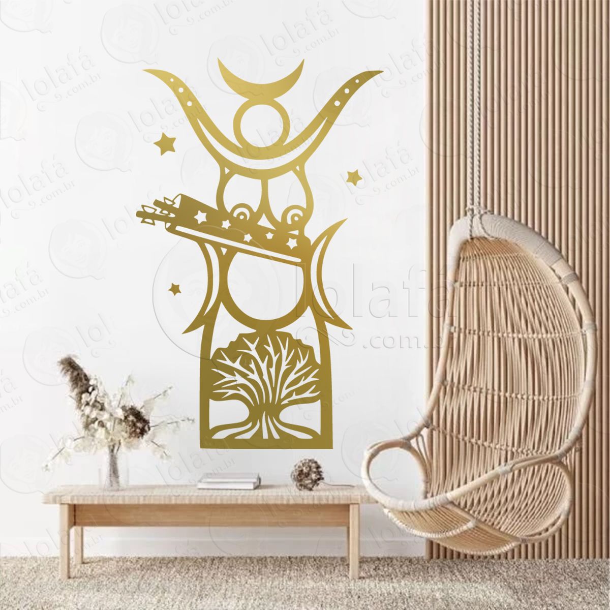 Diana Deusa da Floresta Goddess of the Forest Adesivo de Parede Decorativo para Casa, Sala, Quarto, Vidro e Altar Ocultista Mod:169