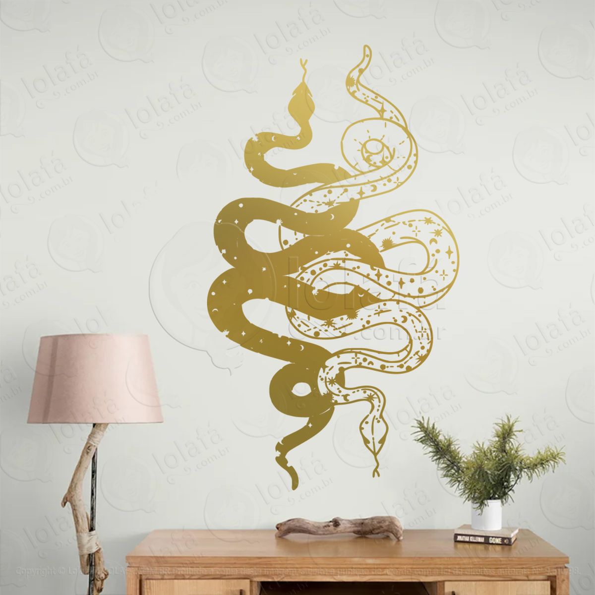 Cobras Entrelaçadas Entwined Snakes Adesivo de Parede Decorativo para Casa, Sala, Quarto, Vidro e Altar Ocultista Mod:171