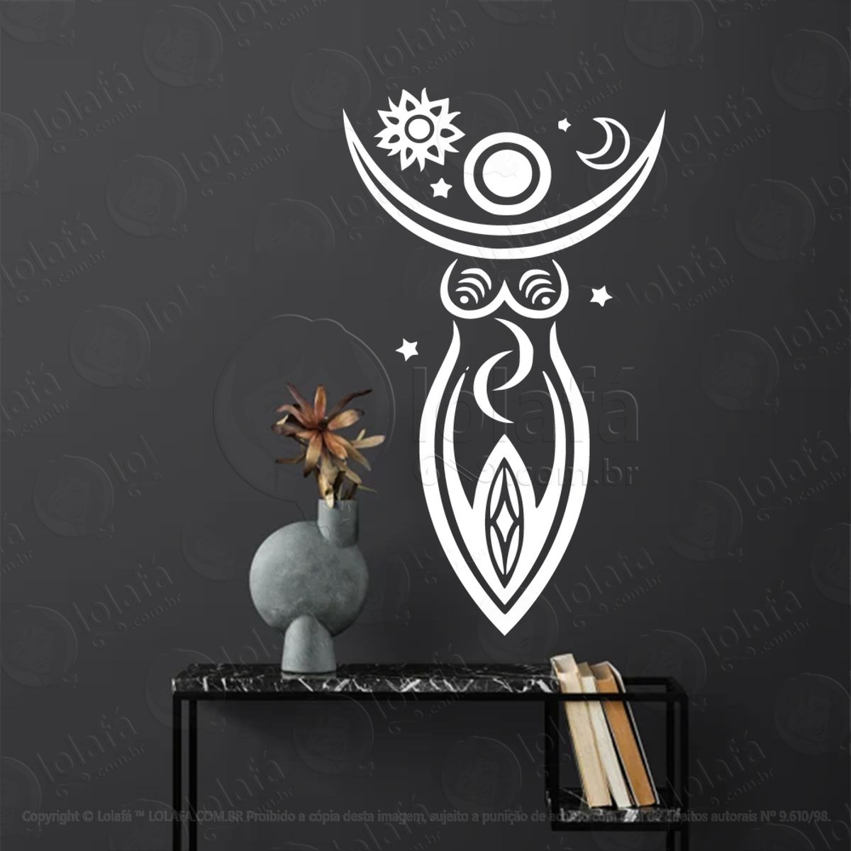 Deusa do Céu Goddess of the Sky Adesivo de Parede Decorativo para Casa, Sala, Quarto, Vidro e Altar Ocultista Mod:176