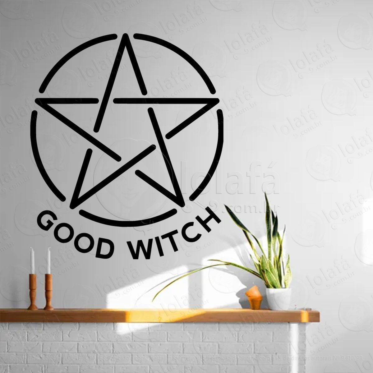Bruxa Boa Good Witch Adesivo de Parede Decorativo para Casa, Sala, Quarto, Vidro e Altar Ocultista Mod:177