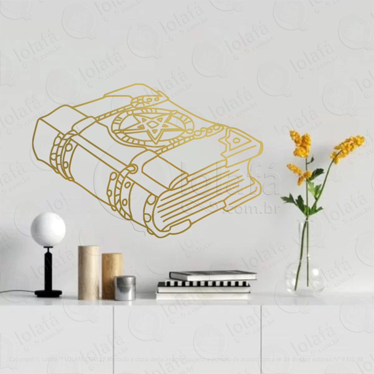 Grimório Grimoire Adesivo de Parede Decorativo para Casa, Sala, Quarto, Vidro e Altar Ocultista Mod:182