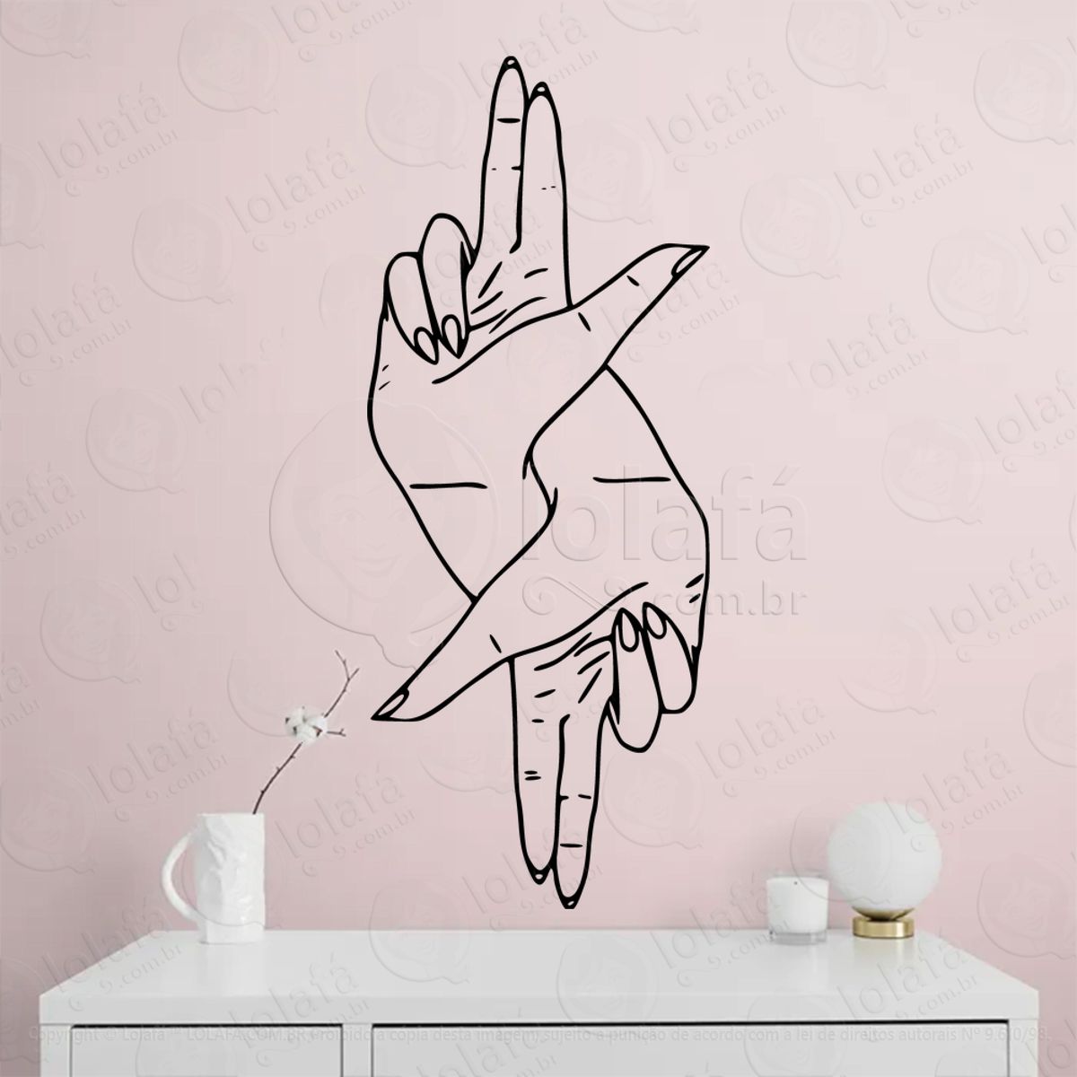 Mãos Hands Adesivo de Parede Decorativo para Casa, Sala, Quarto, Vidro e Altar Ocultista Mod:188