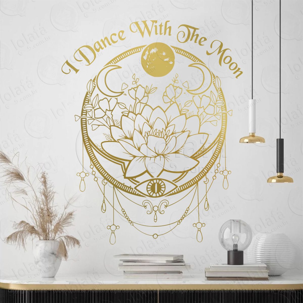 I Dance Eu Danço com a Lua Adesivo de Parede Decorativo para Casa, Sala, Quarto, Vidro e Altar Ocultista Mod:190