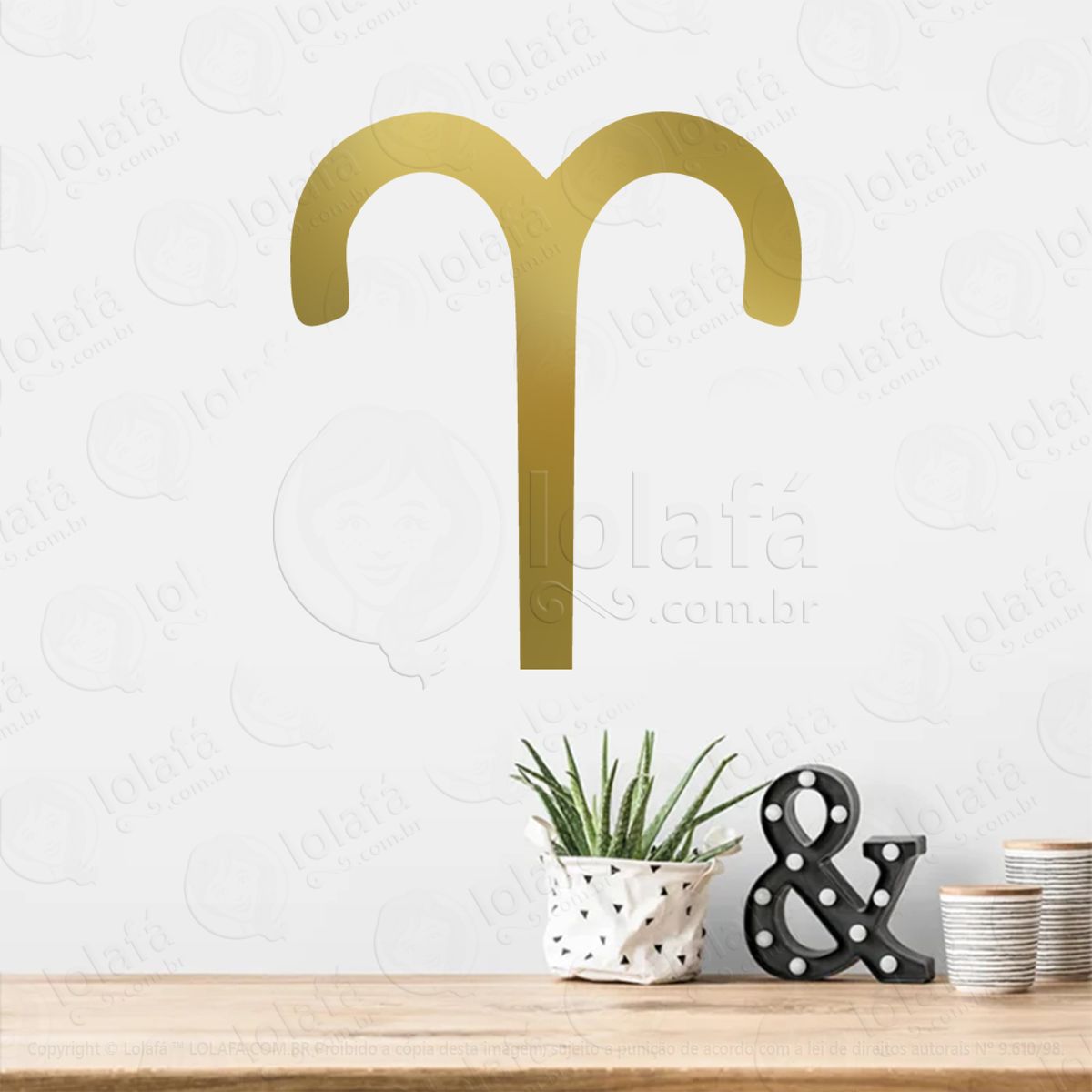 Símbolo de Áries Astrologia Adesivo de Parede Decorativo para Casa, Sala, Quarto, Vidro e Altar Ocultista Mod:202