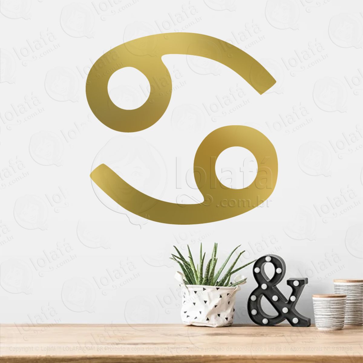 Símbolo de Câncer Astrologia Adesivo de Parede Decorativo para Casa, Sala, Quarto, Vidro e Altar Ocultista Mod:204
