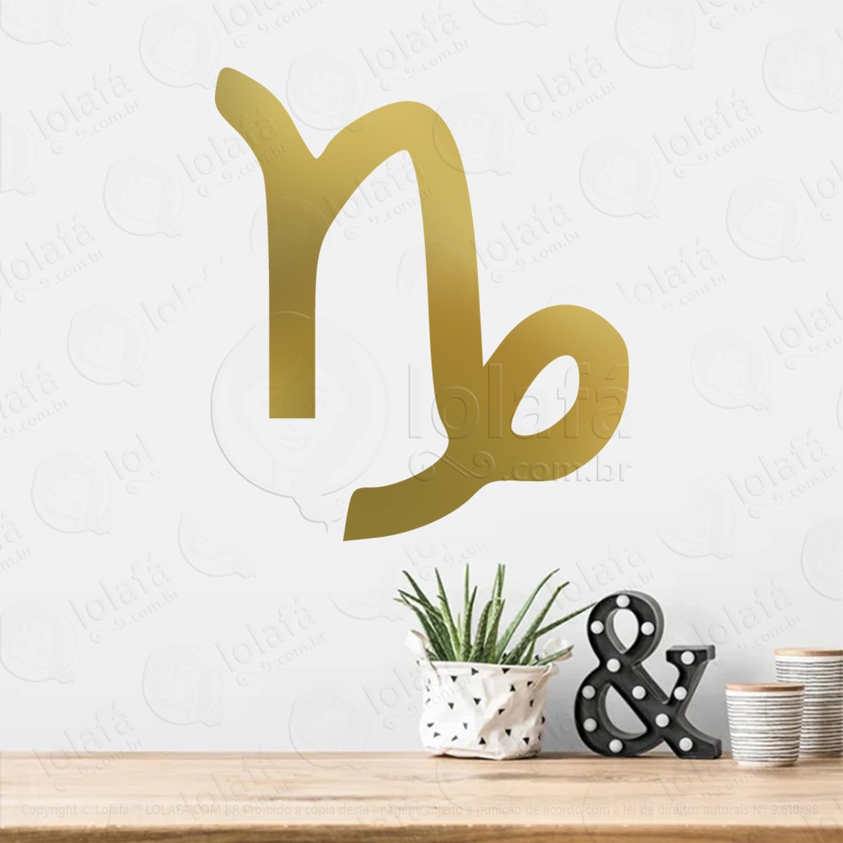 Símbolo de Capricórnio Astrologia Capricorn Adesivo de Parede Decorativo para Casa, Sala, Quarto, Vidro e Altar Ocultista Mod:206