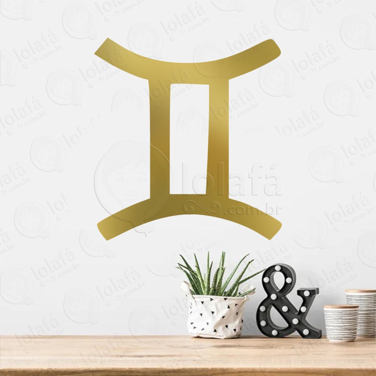 Símbolo de Gêmeos Astrologia Gemini Adesivo de Parede Decorativo para Casa, Sala, Quarto, Vidro e Altar Ocultista Mod:208