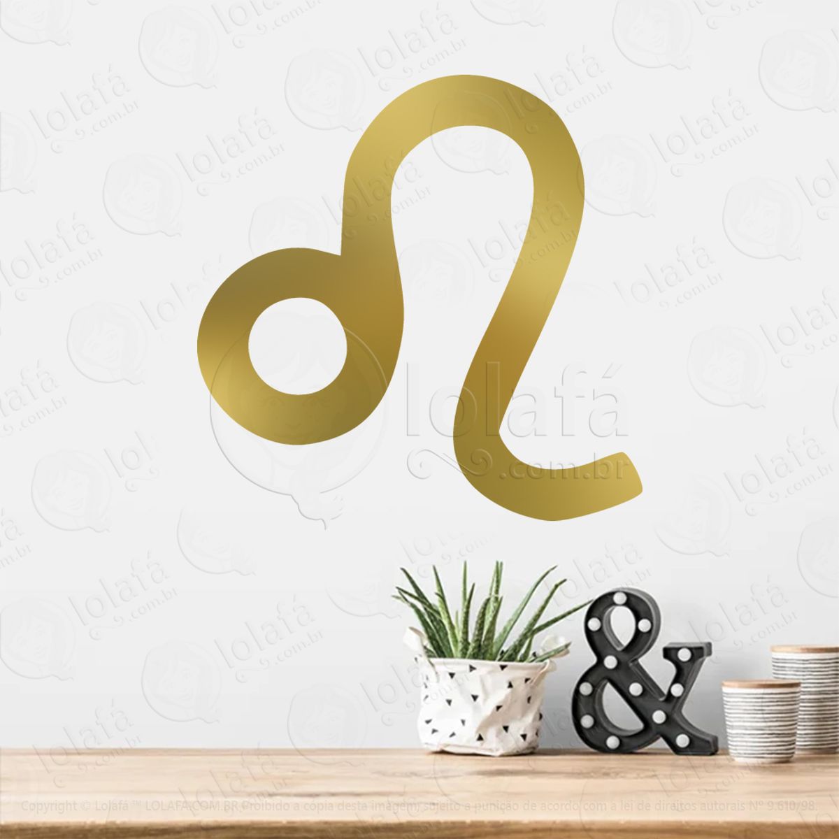 Símbolo de Leão Astrologia Leo Adesivo de Parede Decorativo para Casa, Sala, Quarto, Vidro e Altar Ocultista Mod:210