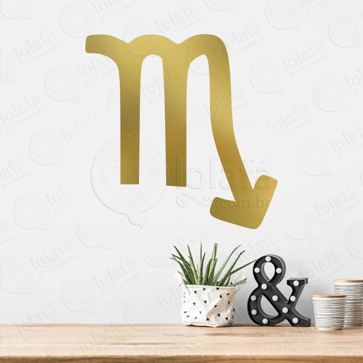 Símbolo de Escorpião Astrologia Scorpio Adesivo de Parede Decorativo para Casa, Sala, Quarto, Vidro e Altar Ocultista Mod:217