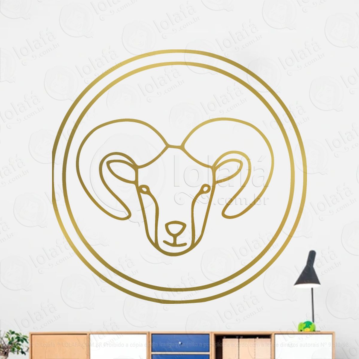 Mandala Signo de Áries Astrologia Adesivo de Parede Decorativo para Casa, Sala, Quarto, Vidro e Altar Ocultista Mod:220