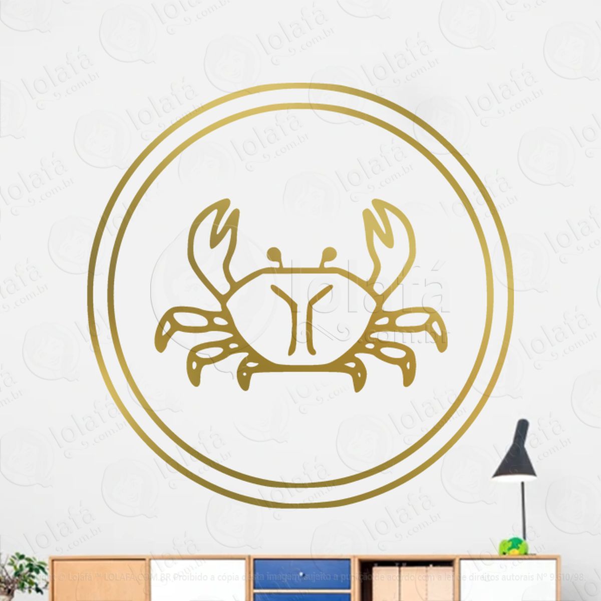 Mandala Signo de Câncer Astrologia Adesivo de Parede Decorativo para Casa, Sala, Quarto, Vidro e Altar Ocultista Mod:221