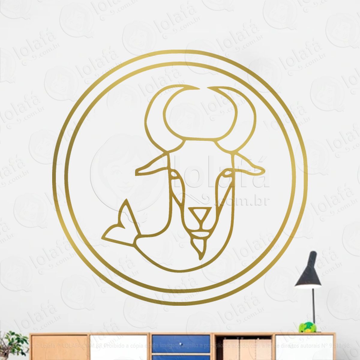Mandala Signo de Capricórnio Astrologia Capricorn Adesivo de Parede Decorativo para Casa, Sala, Quarto, Vidro e Altar Ocultista Mod:222