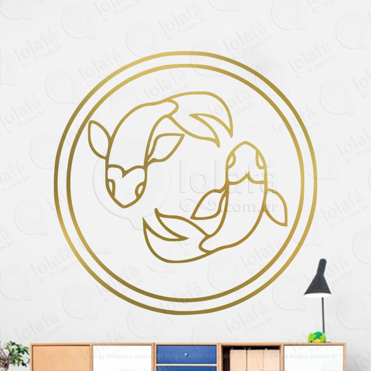 Mandala Signo de Peixes Astrologia Pisces Adesivo de Parede Decorativo para Casa, Sala, Quarto, Vidro e Altar Ocultista Mod:226