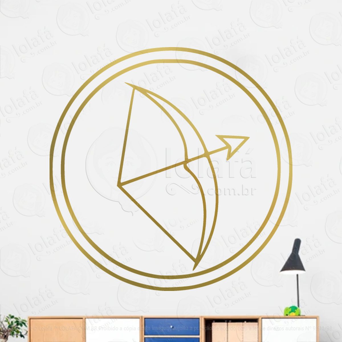 Mandala Signo de Sagitários Astrologia Sagitaries Adesivo de Parede Decorativo para Casa, Sala, Quarto, Vidro e Altar Ocultista Mod:227