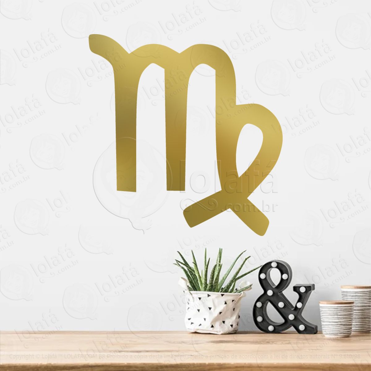 Símbolo de Virgem Astrologia Virgo Adesivo de Parede Decorativo para Casa, Sala, Quarto, Vidro e Altar Ocultista Mod:233