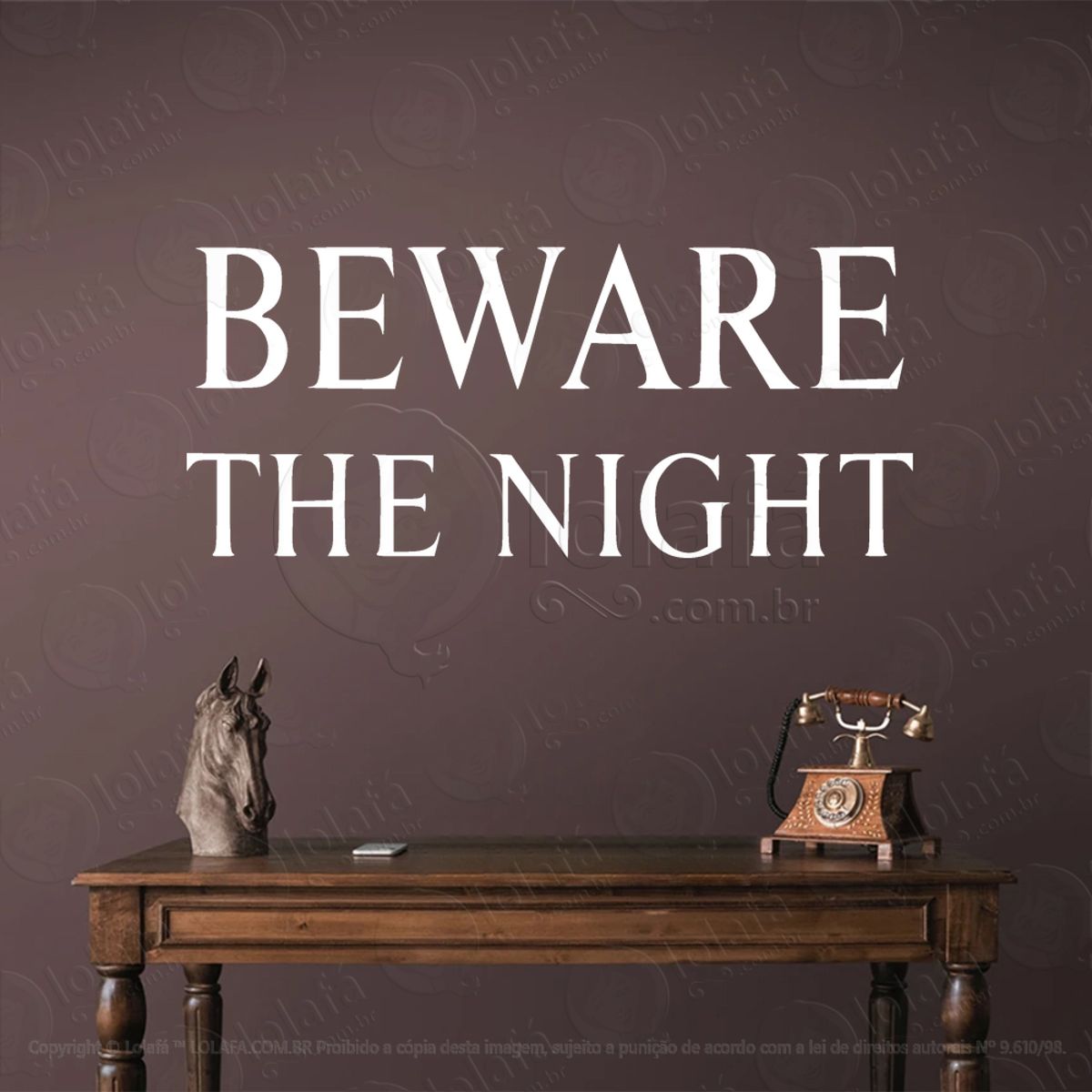 Cuidado com a Noite Beware the Night Adesivo de Parede Decorativo para Casa, Sala, Quarto, Vidro e Altar Ocultista Mod:244