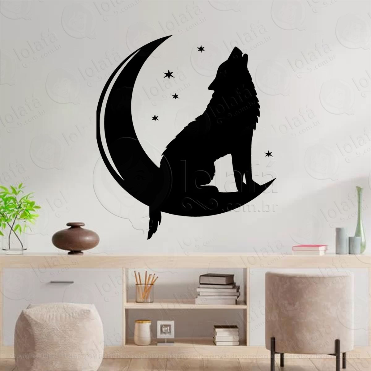 Moondog Cão da Lua Adesivo de Parede Decorativo para Casa, Sala, Quarto, Vidro e Altar Ocultista Mod:261
