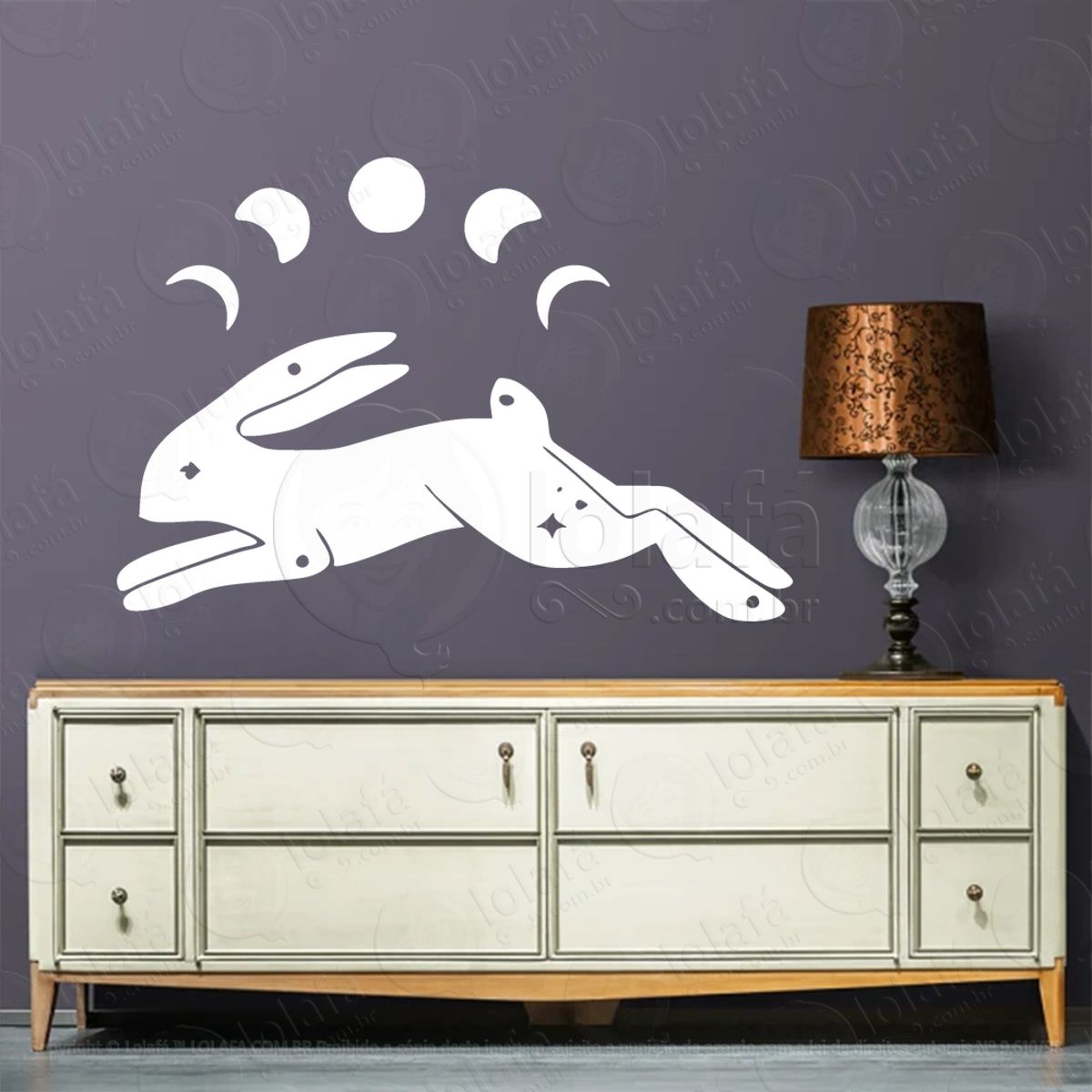 Lebre Mística Mystic Hare Adesivo de Parede Decorativo para Casa, Sala, Quarto, Vidro e Altar Ocultista Mod:262