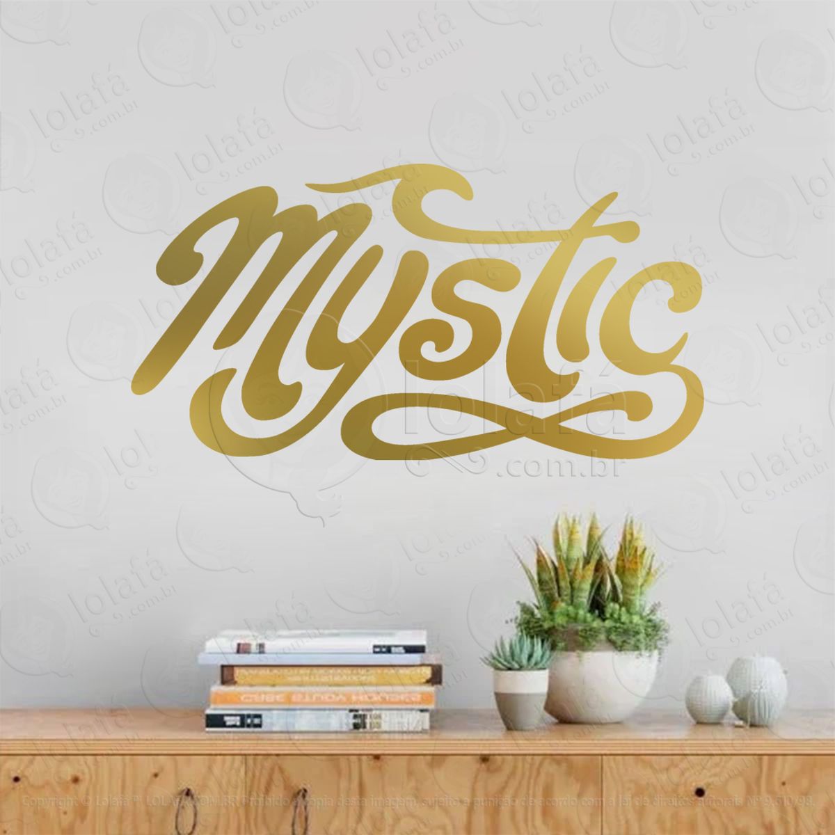 Nome Mystic Adesivo de Parede Decorativo para Casa, Sala, Quarto, Vidro e Altar Ocultista Mod:263