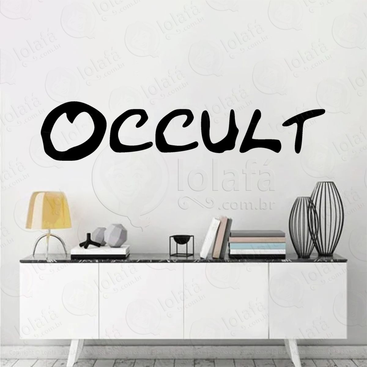 Nome Occult Oculto Adesivo de Parede Decorativo para Casa, Sala, Quarto, Vidro e Altar Ocultista Mod:265
