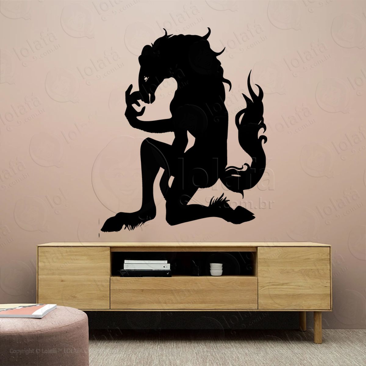 Xilogravura de Orobas Woodcut Adesivo de Parede Decorativo para Casa, Sala, Quarto, Vidro e Altar Ocultista Mod:266