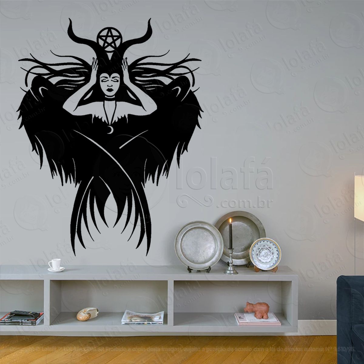 Bruxaria Malévolva Wicca Adesivo de Parede Decorativo para Casa, Sala, Quarto, Vidro e Altar Ocultista Mod:284