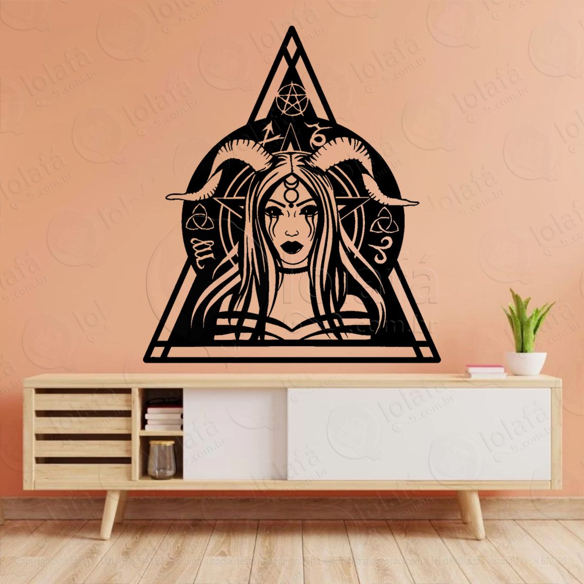 Witchcraft Bruxaria Altar Adesivo de Parede Decorativo para Casa, Sala, Quarto, Vidro e Altar Ocultista Mod:322