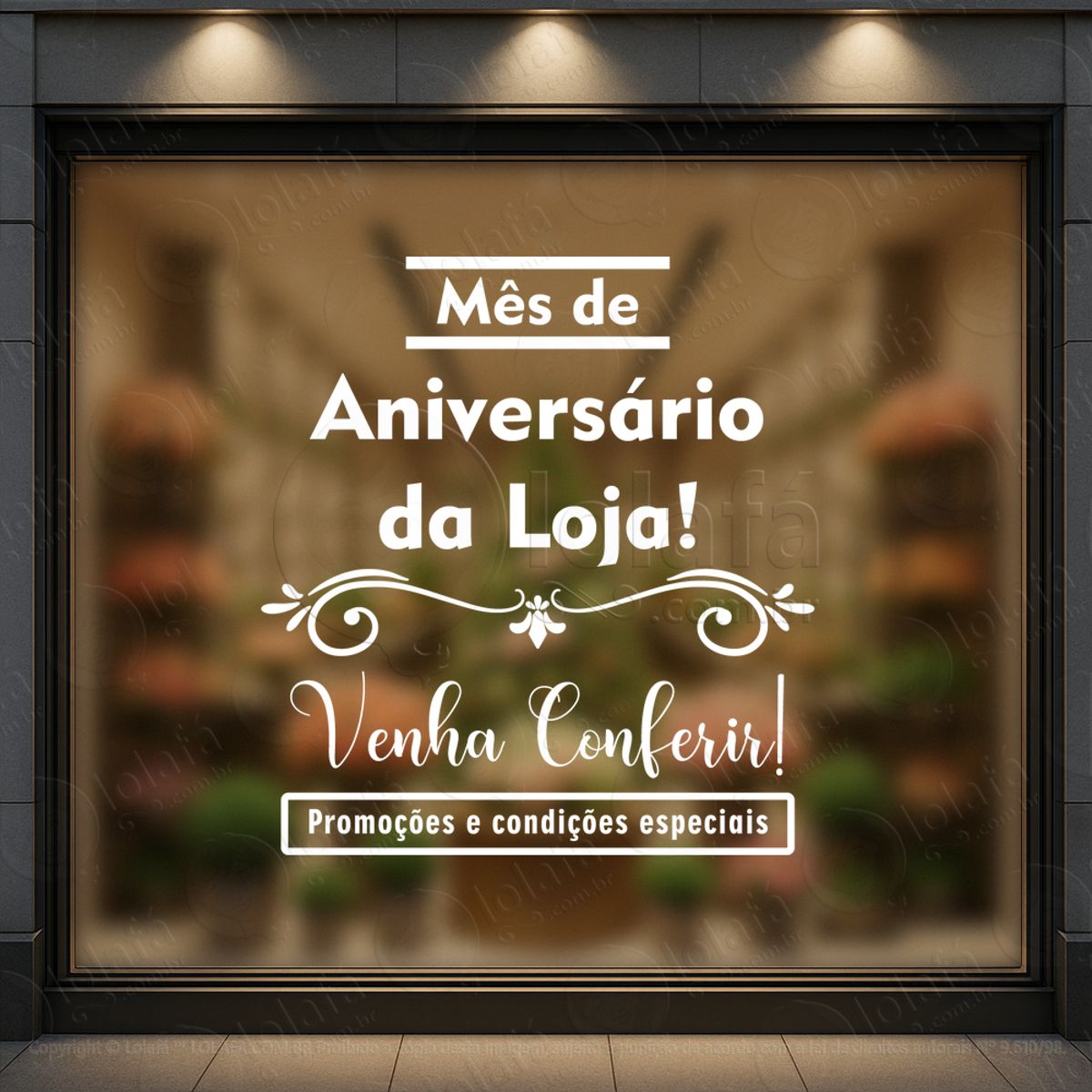 aniversário da loja promoções loja shopping adesivos para vitrine mod:1