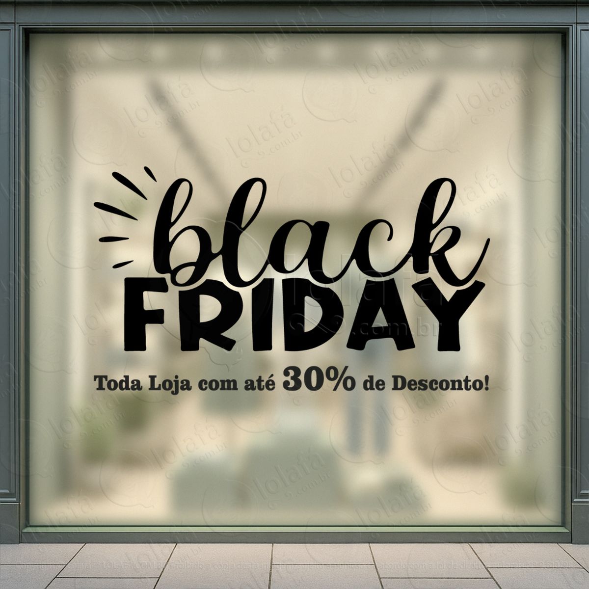 Até 30% de Desconto Loja Shopping Adesivos Black Friday Mod:5
