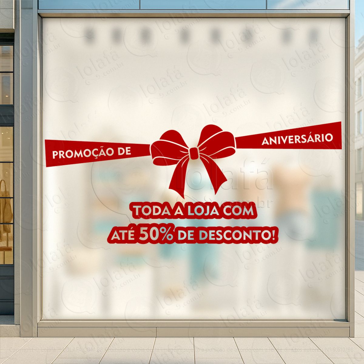 promoção de aniversário loja shopping adesivos para vitrine mod:6
