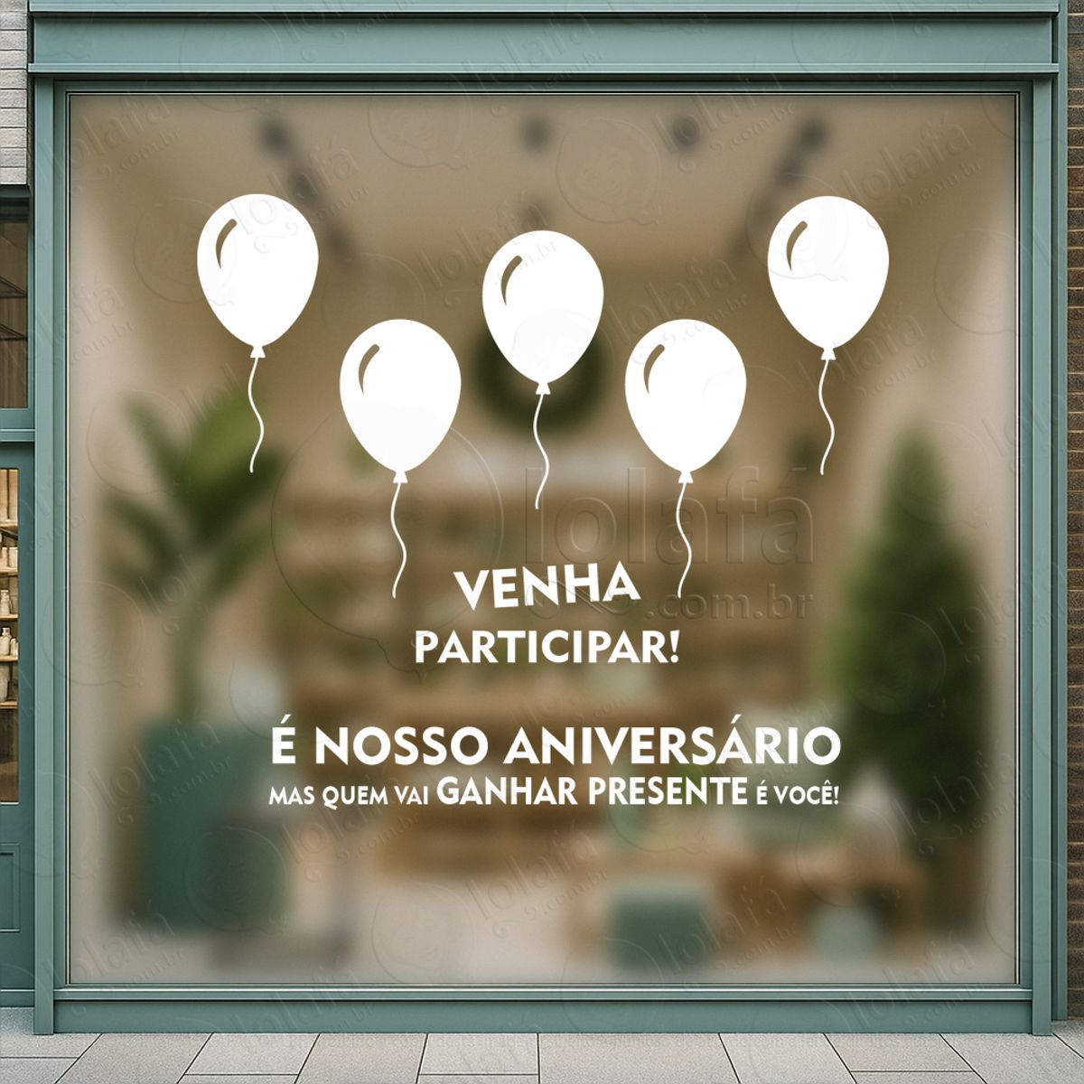 promoção de aniversário loja shopping adesivos para vitrine mod:7