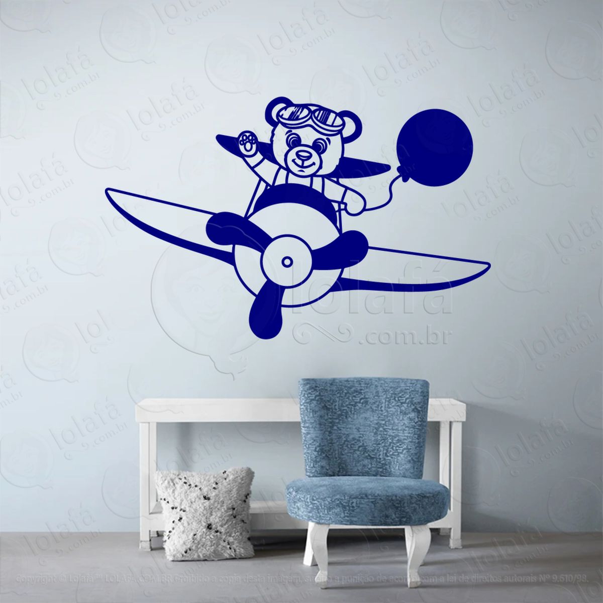 Urso Aviador Adesivos De Parede Infantil Mod:27