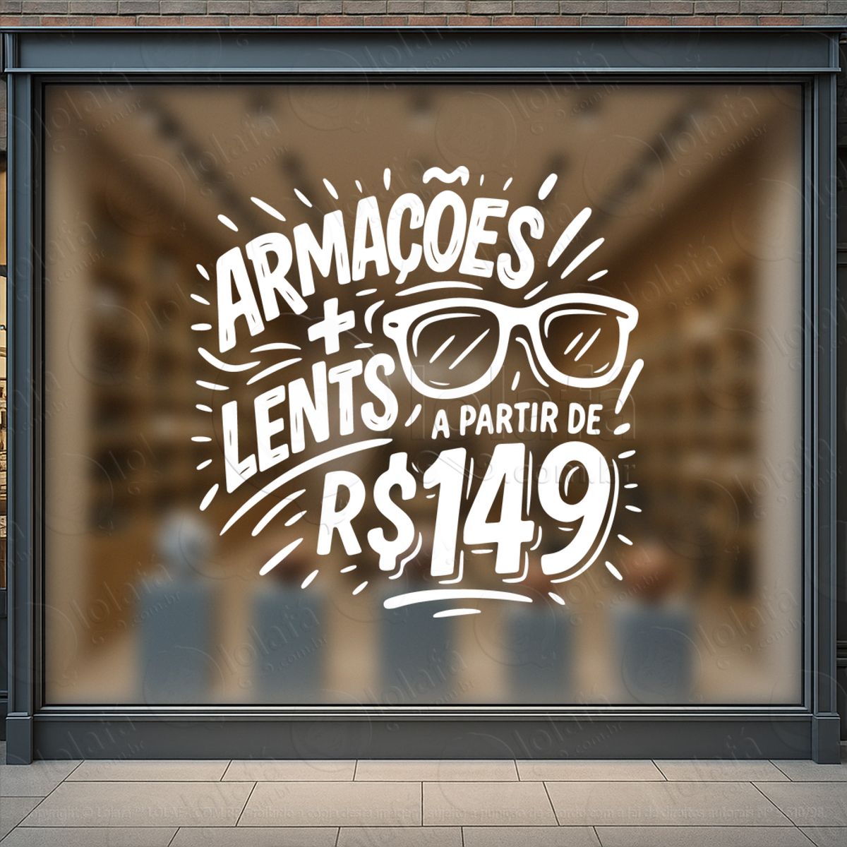Mensagem Clara, Ação Imediata Adesivos Para Vitrine Ótica Mod:38